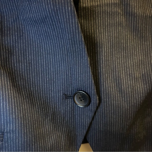Worthington Navy Pinstripe Blazer Women’s XL One Button Classic Jacket - Picture 3 of 4